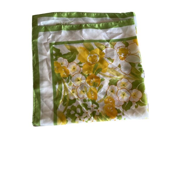 Avon Accessories - Avon Burst Of Spring S M Kent Scarf Lime‎ Green Yellow White Japan